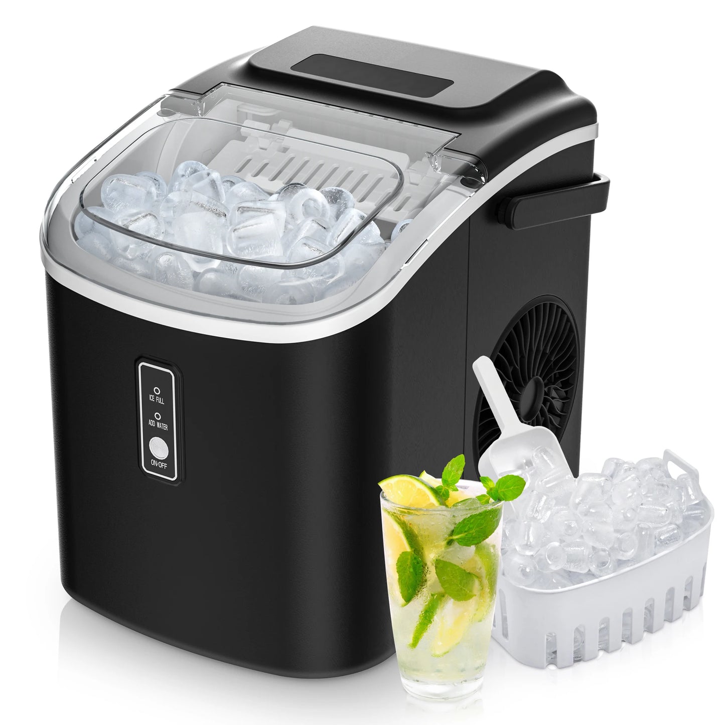 SIMZLIFE Portable Ice Maker 26.5lbs per Day Bullet Ice