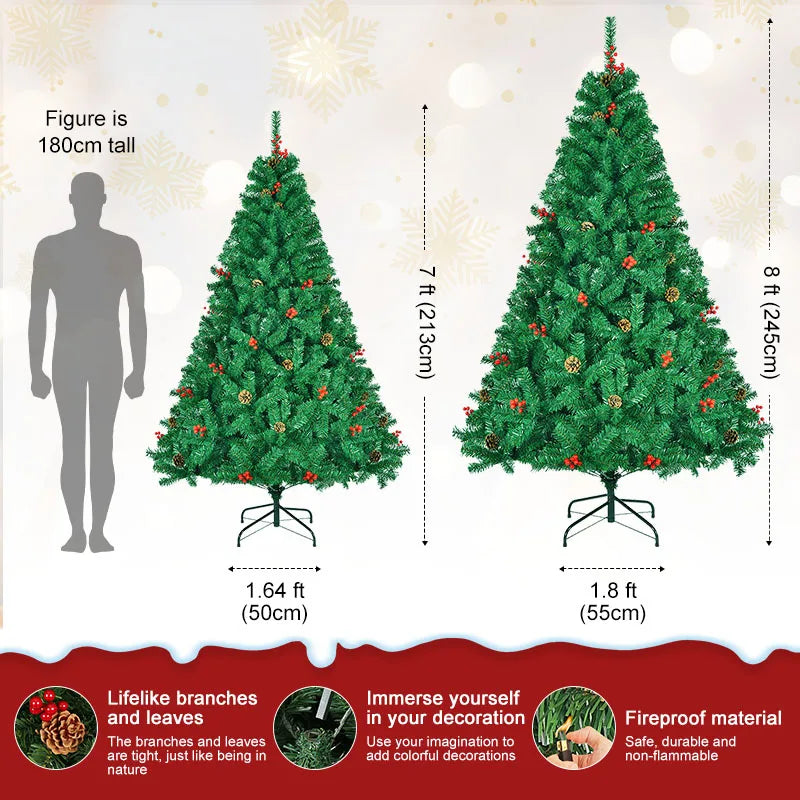 Classic Pine Artificial Christmas Tree With Metal Hinges 1000 PVC Branches