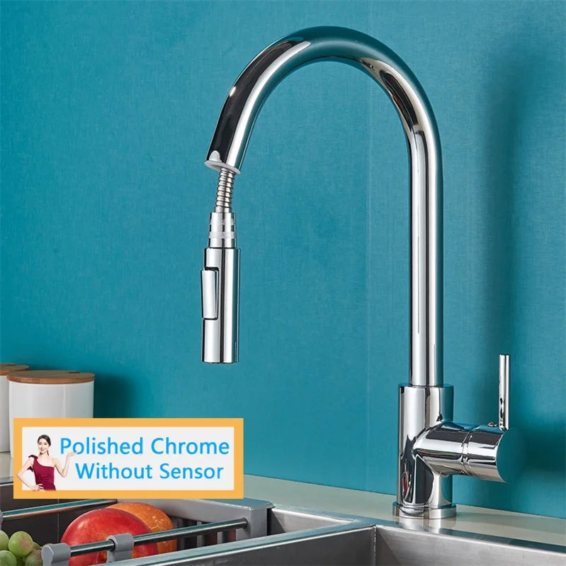 Rozin Smart Touch Kitchen Faucet Brushed Gold PulloutSensor