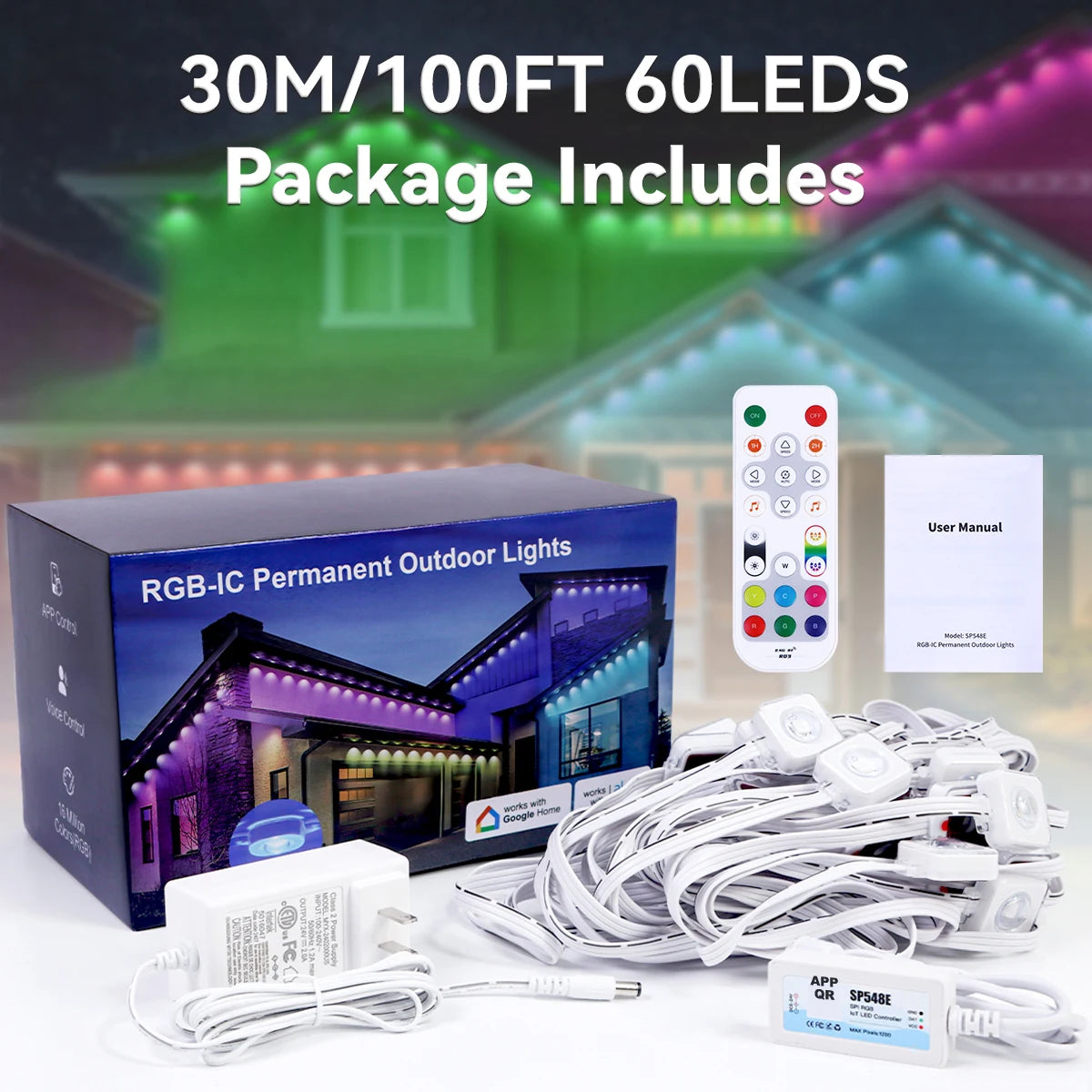 Aiopp Smart RGBIC Outdoor Lights IP67 Waterproof 72 Scene Modes