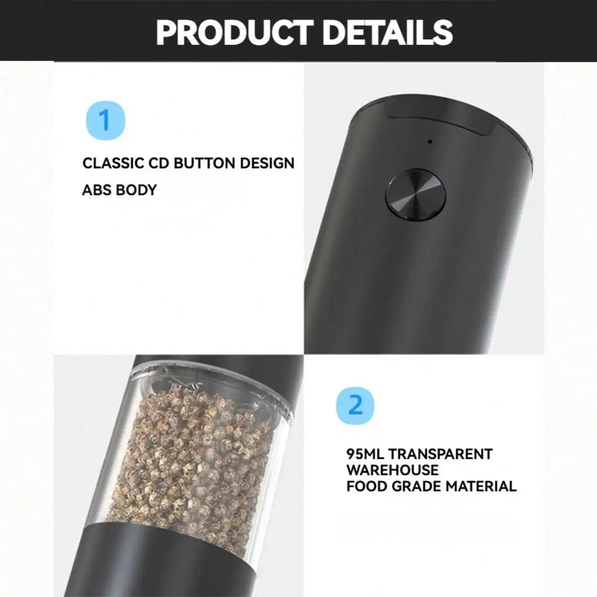 Hign-concerned Electric Salt Pepper Grinder Rechargeable