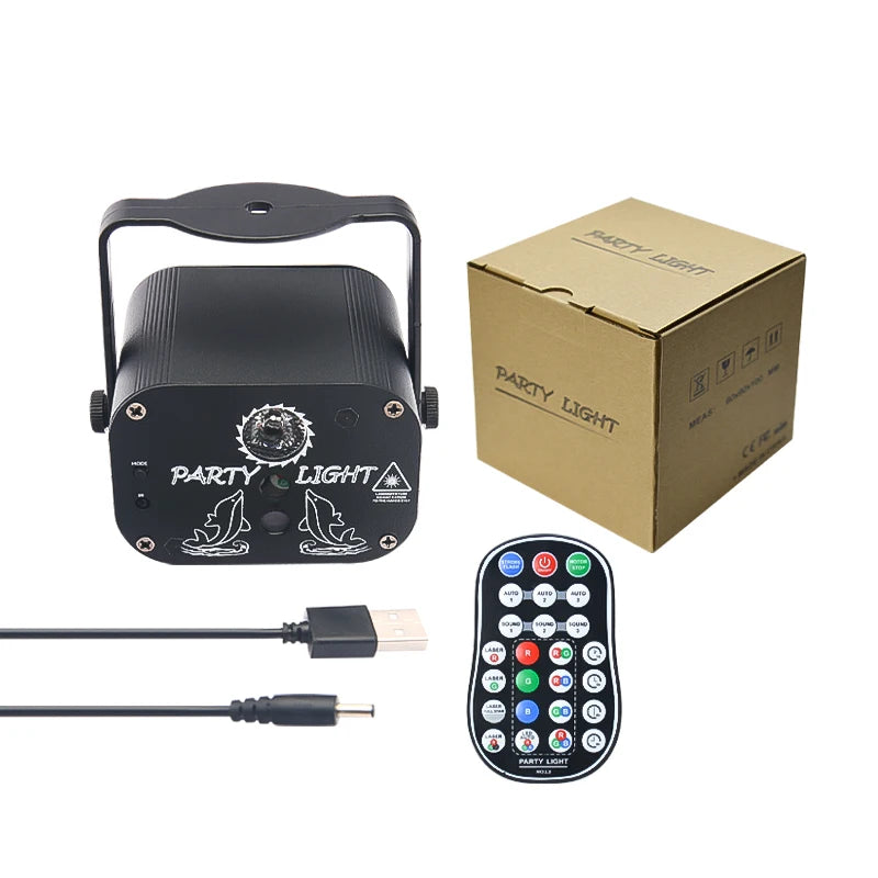 USB Laser Party Light Mini 60 Patterns Projector Remote Control