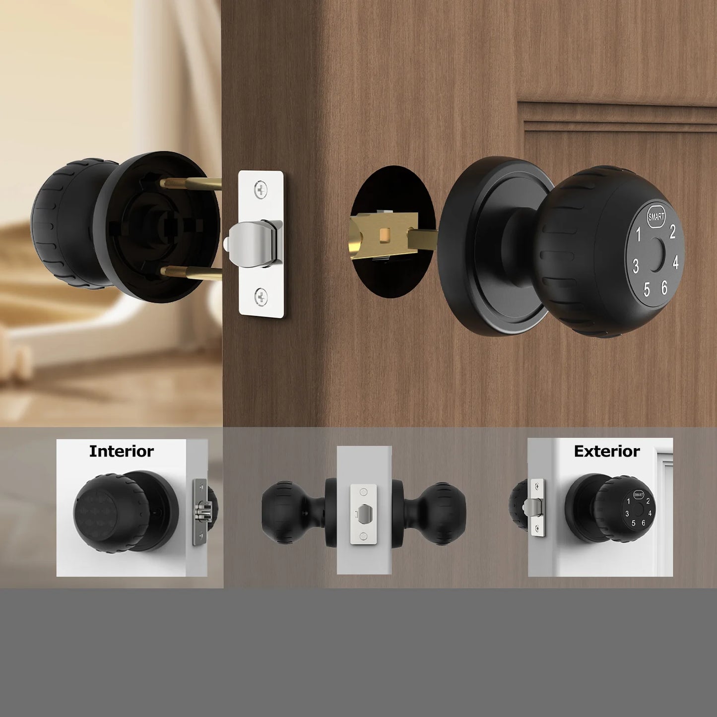 Viladepot Smart Lock Fingerprint Door Lock App Control Passcode Unlock Electronic Touchscreen Keypad Indoor