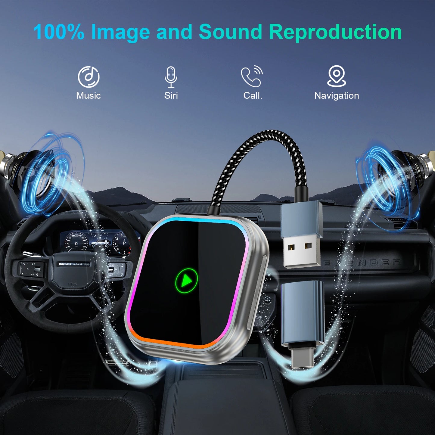 IPhone Wireless CarPlay Adapter Plug and Play Android Auto
