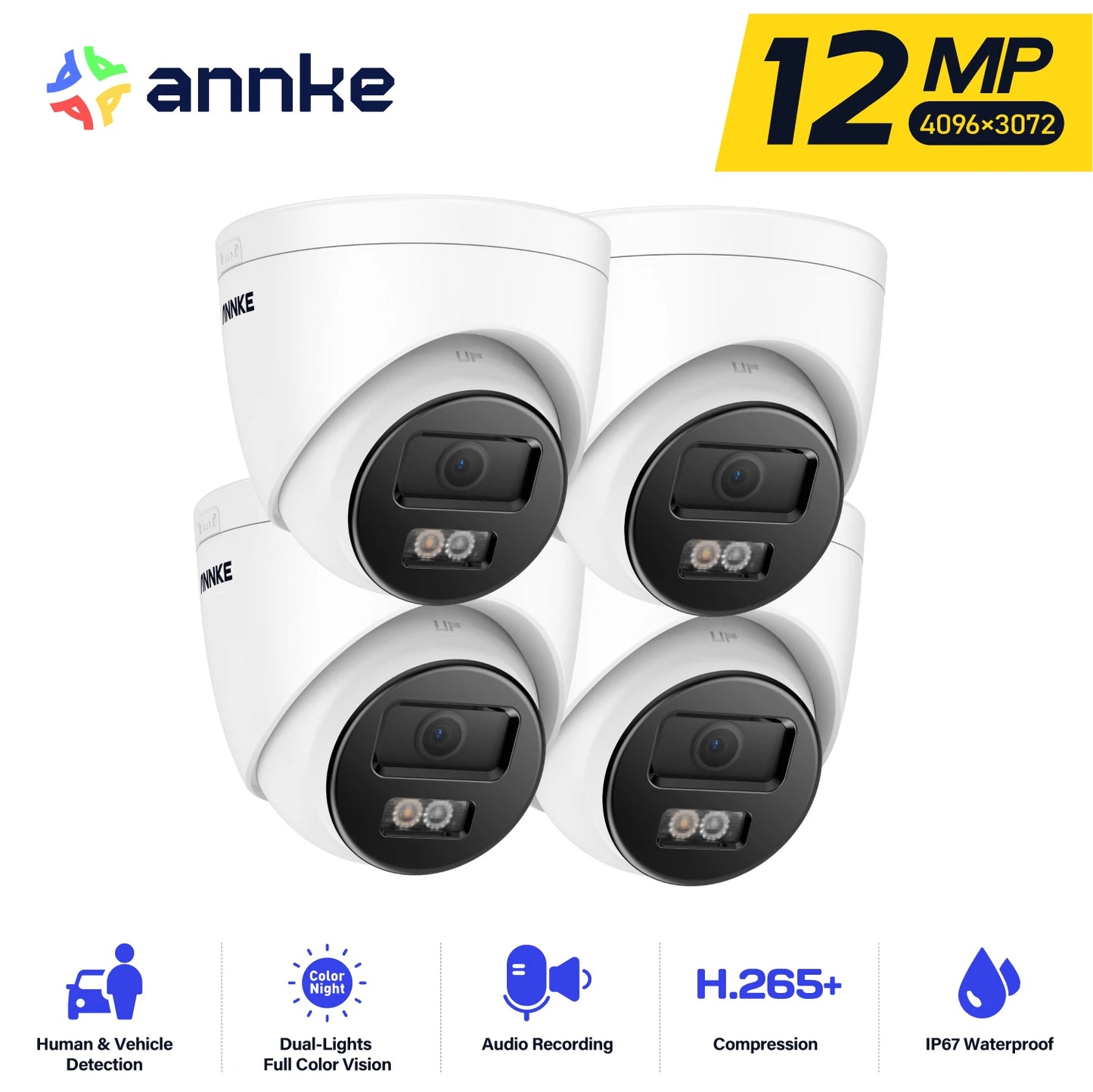 ANNKE C1200 Smart Dual Light 12MP PoE IP Camera With Mic