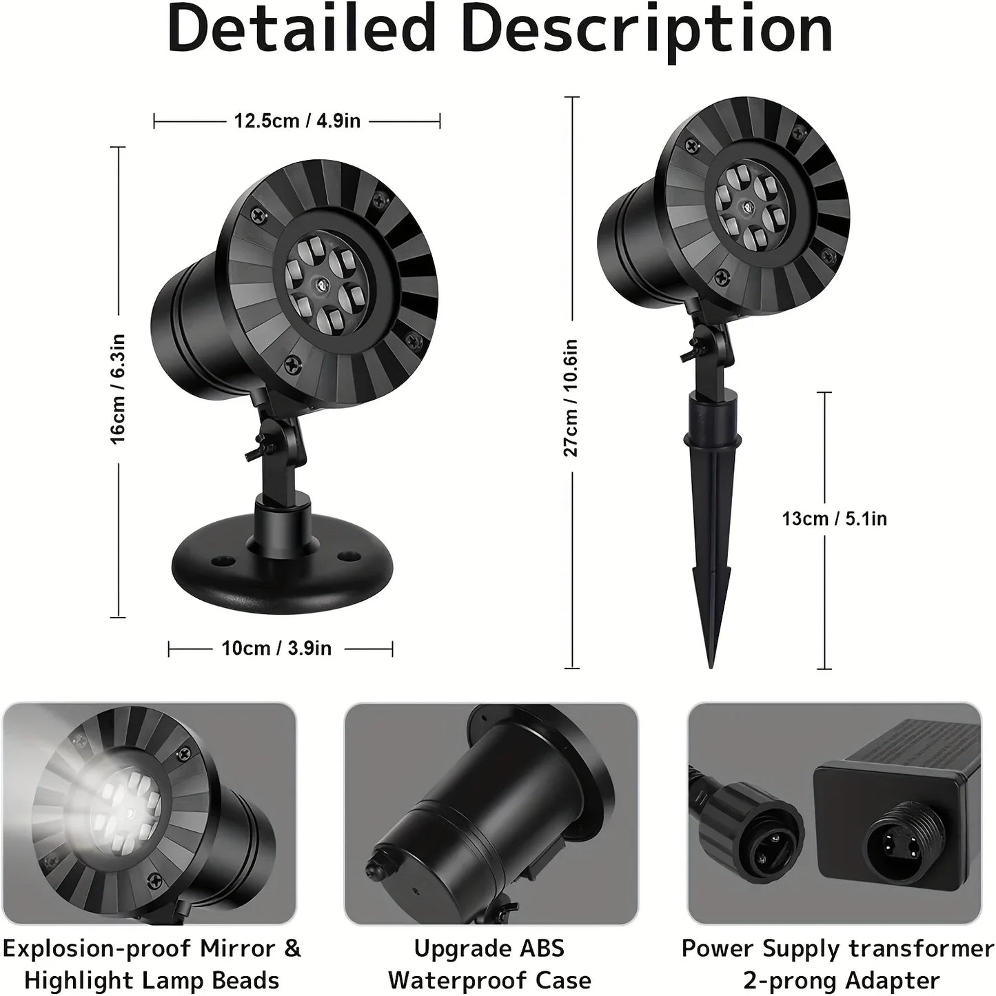 High-concerned Snowflake Laser Projector Light Landscape Christmas Decor