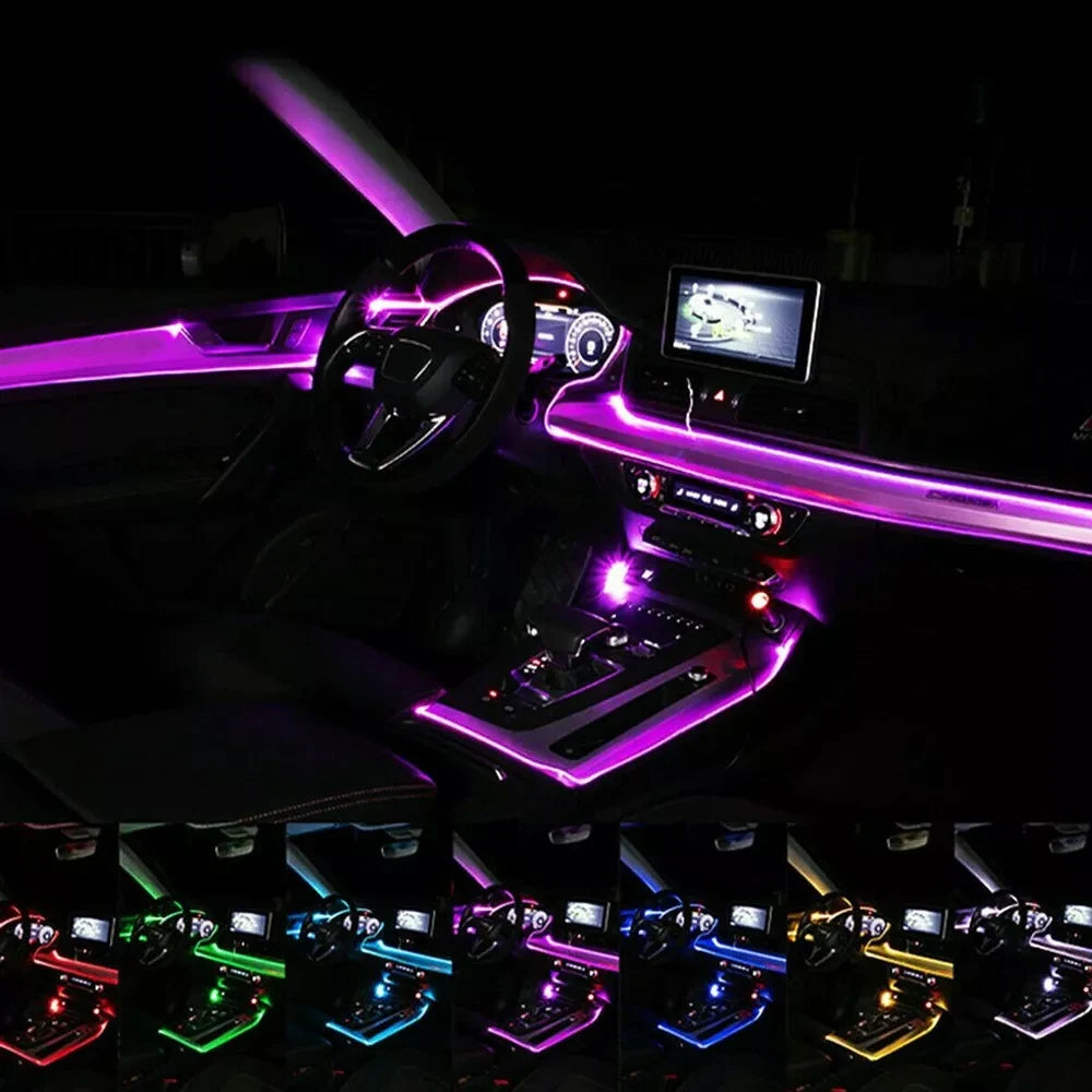 LED Car Interior Strip Lights RGB Kit With App Remote