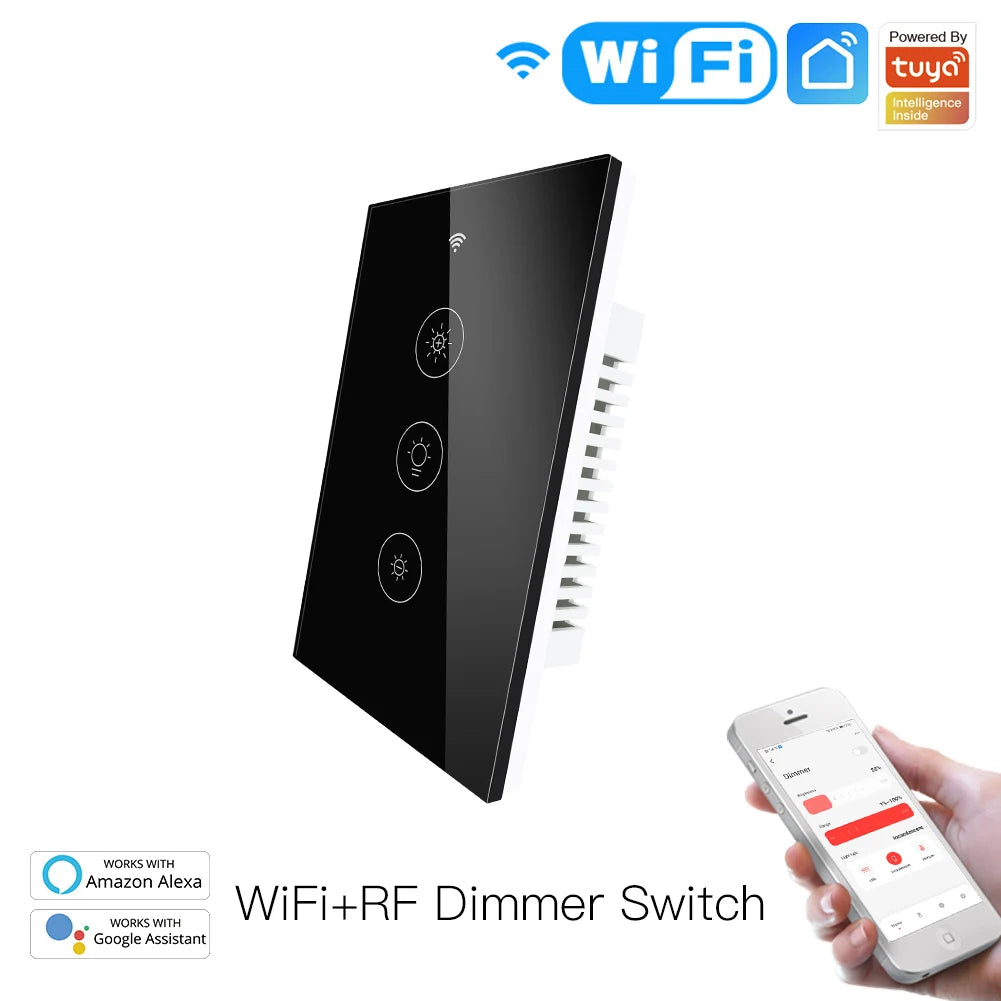 WiFi RF Smart Light Dimmer Switch 2 3 Way Tuya Life Alexa