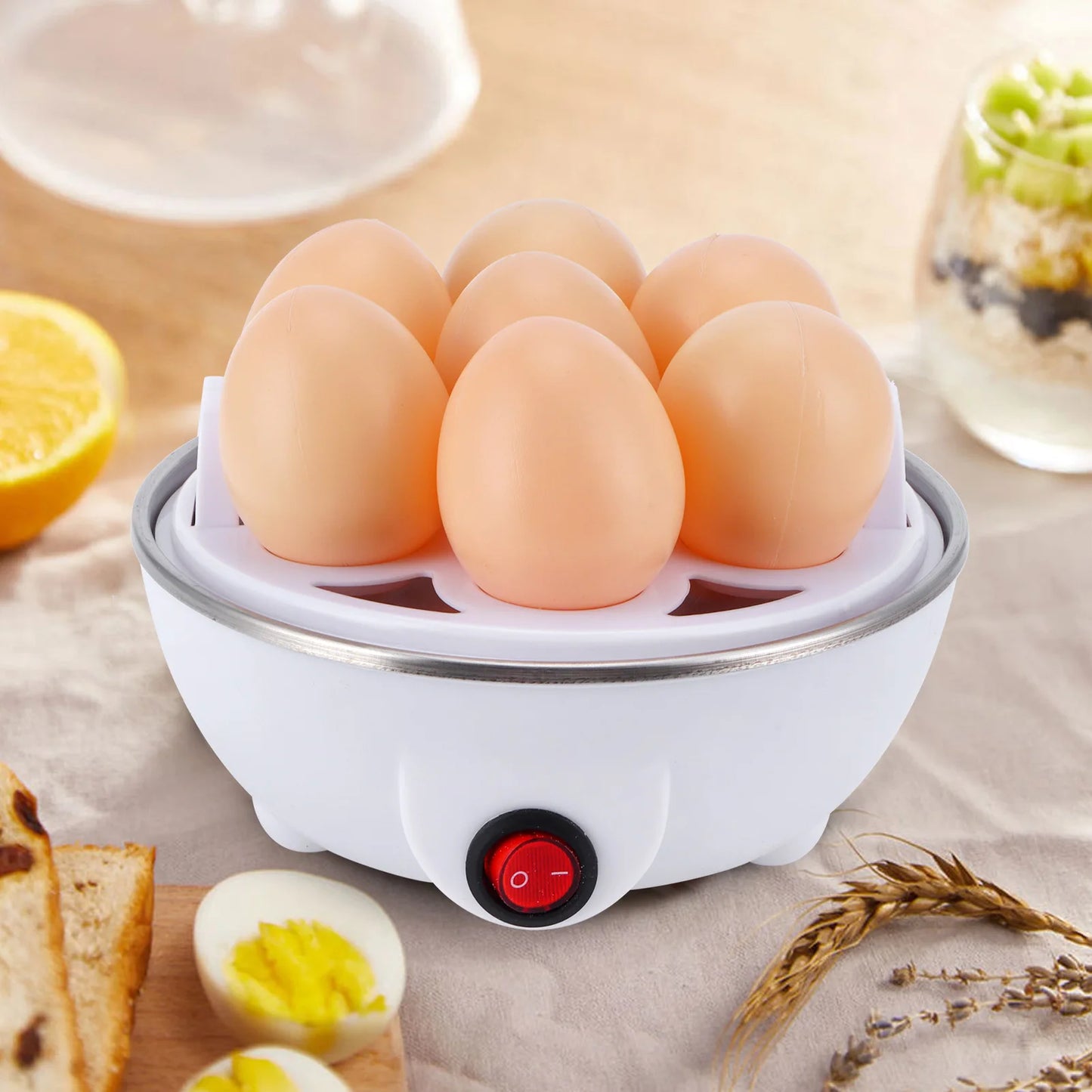Romellar Electric Egg Boiler Multifunctional Poacher for Kitchen Use