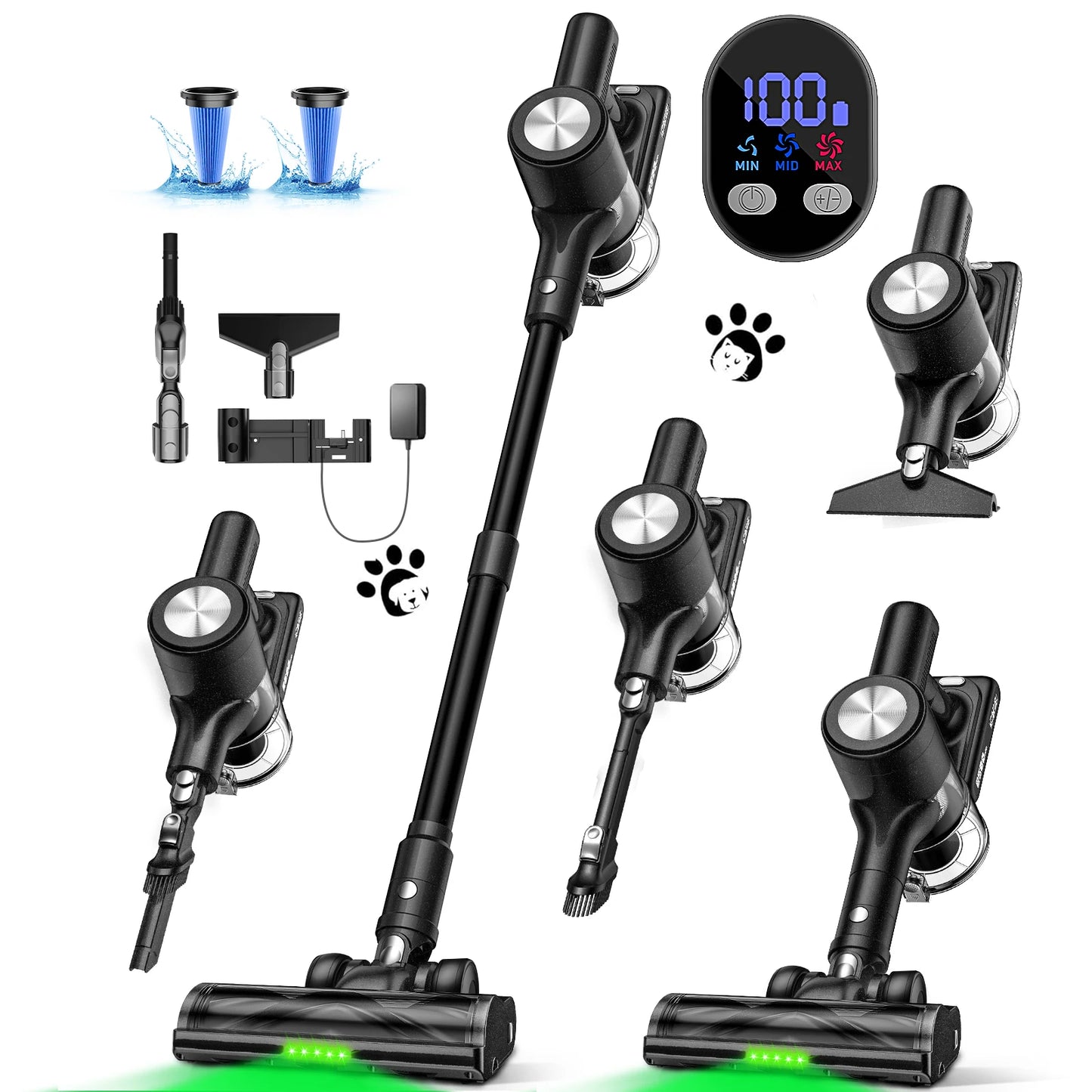 SUXIANGVACC Cordless Vacuum Cleaner 50KPa Powerful Lightweight Stick