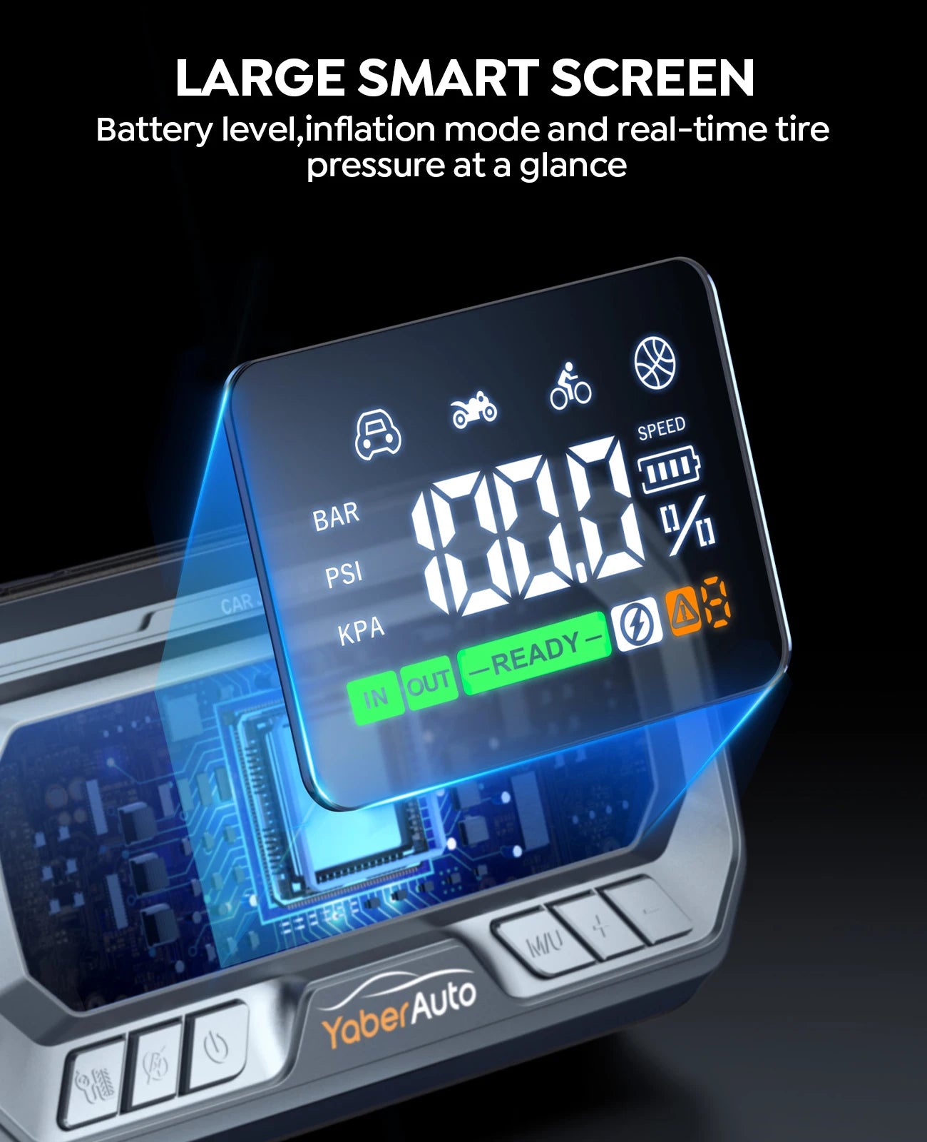 Yaber 4 In 1 Jump Starter PD65W Power Bank Air Compressor