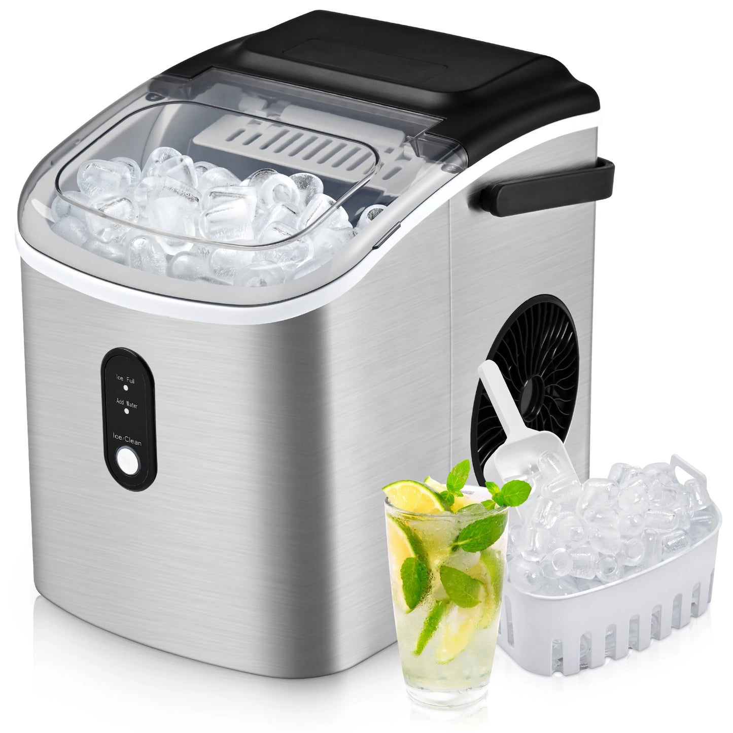 SIMZLIFE Portable Ice Maker 26.5lbs per Day Bullet Ice