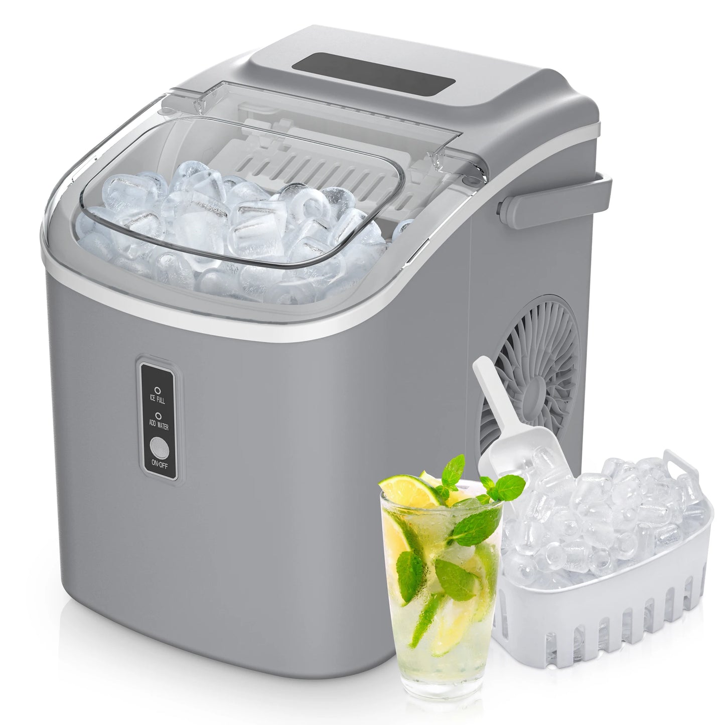 SIMZLIFE Portable Ice Maker 26.5lbs per Day Bullet Ice