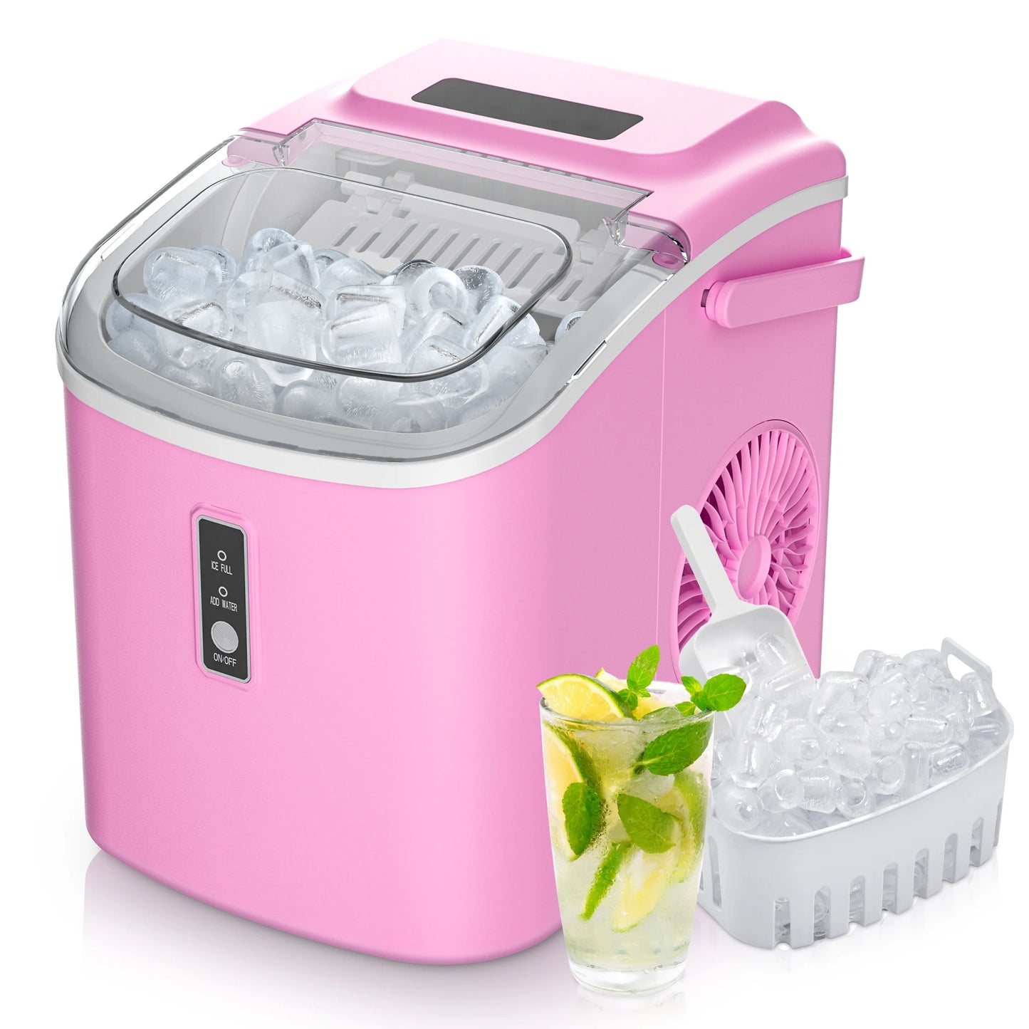 SIMZLIFE Portable Ice Maker 26.5lbs per Day Bullet Ice