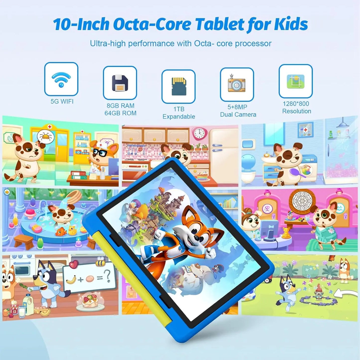 AEEZO Kids Tablet Android Octa Core 8GB RAM 64GB ROM