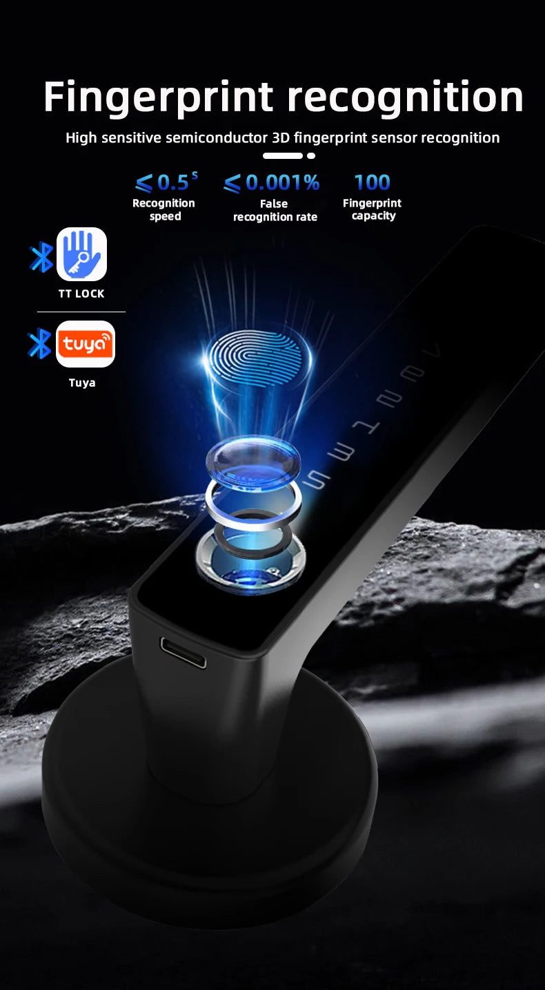 Raykube Tuya BLE Smart Fingerprint Door Lock Unlock