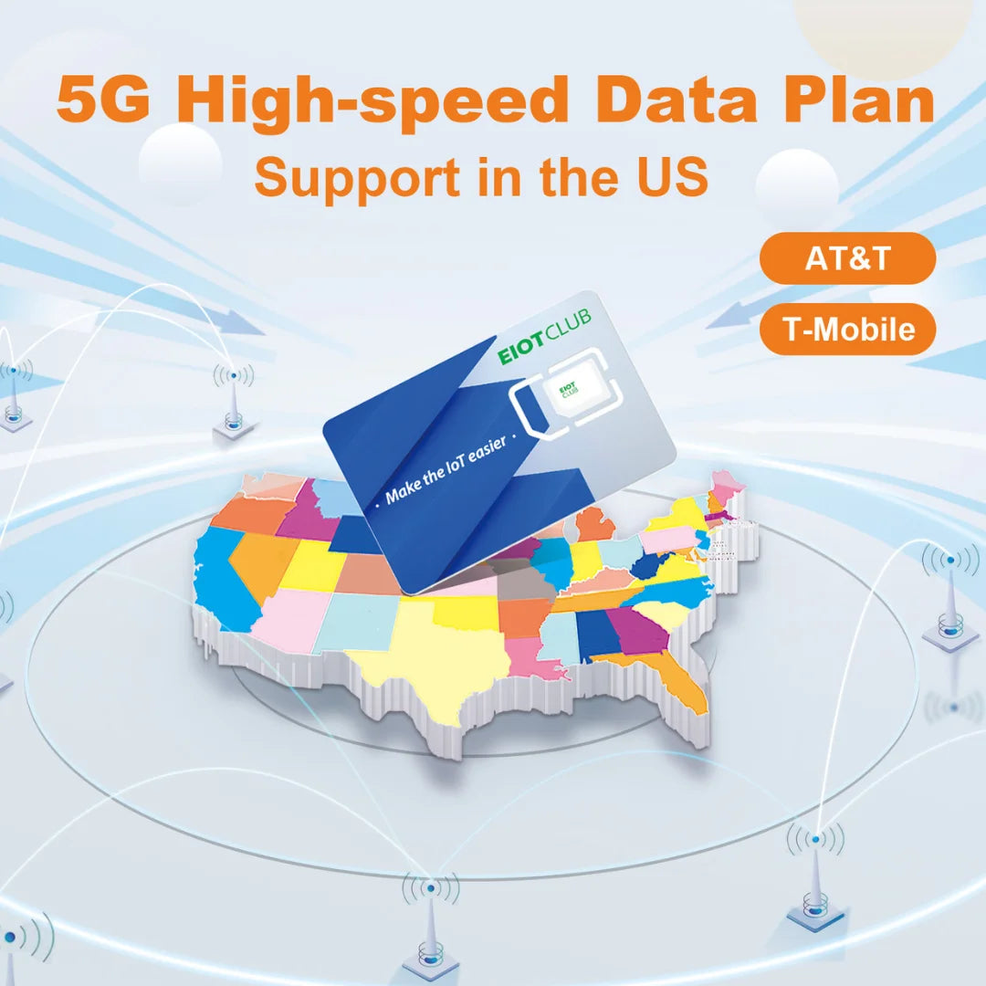 EIOTCLUB Prepaid Data SIM Card 24GB 360 Day 5G 4G LTE IoT