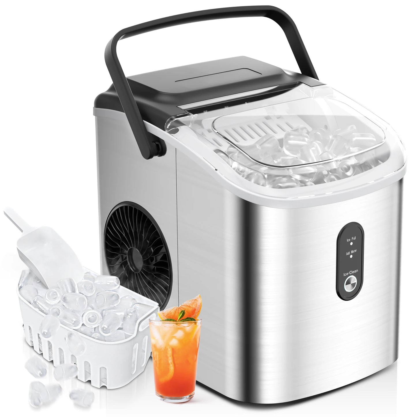 SIMZLIFE Portable Ice Maker 26.5lbs per Day Bullet Ice