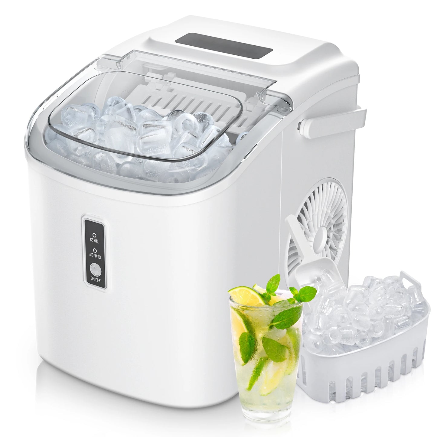 SIMZLIFE Portable Ice Maker 26.5lbs per Day Bullet Ice