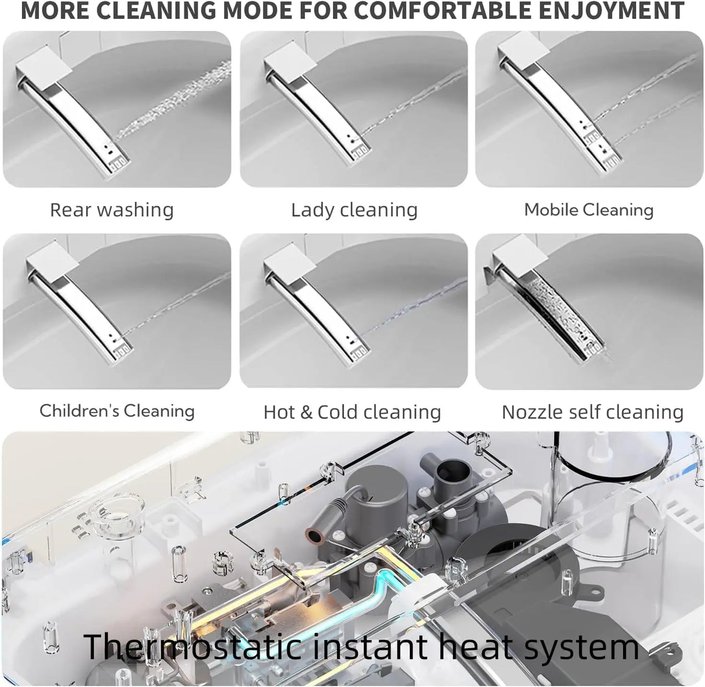 Elongated Smart Toilet With Bidet Foam Dispenser Dual Flush