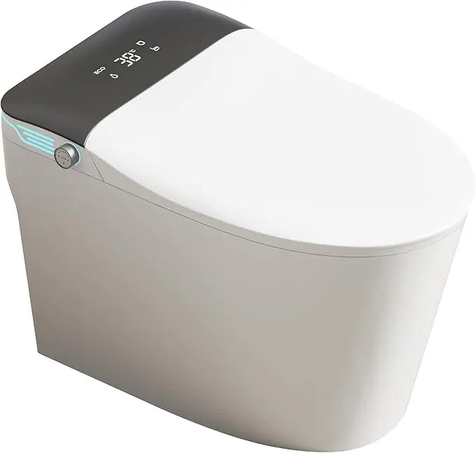 Elongated Smart Toilet With Bidet Foam Dispenser Dual Flush
