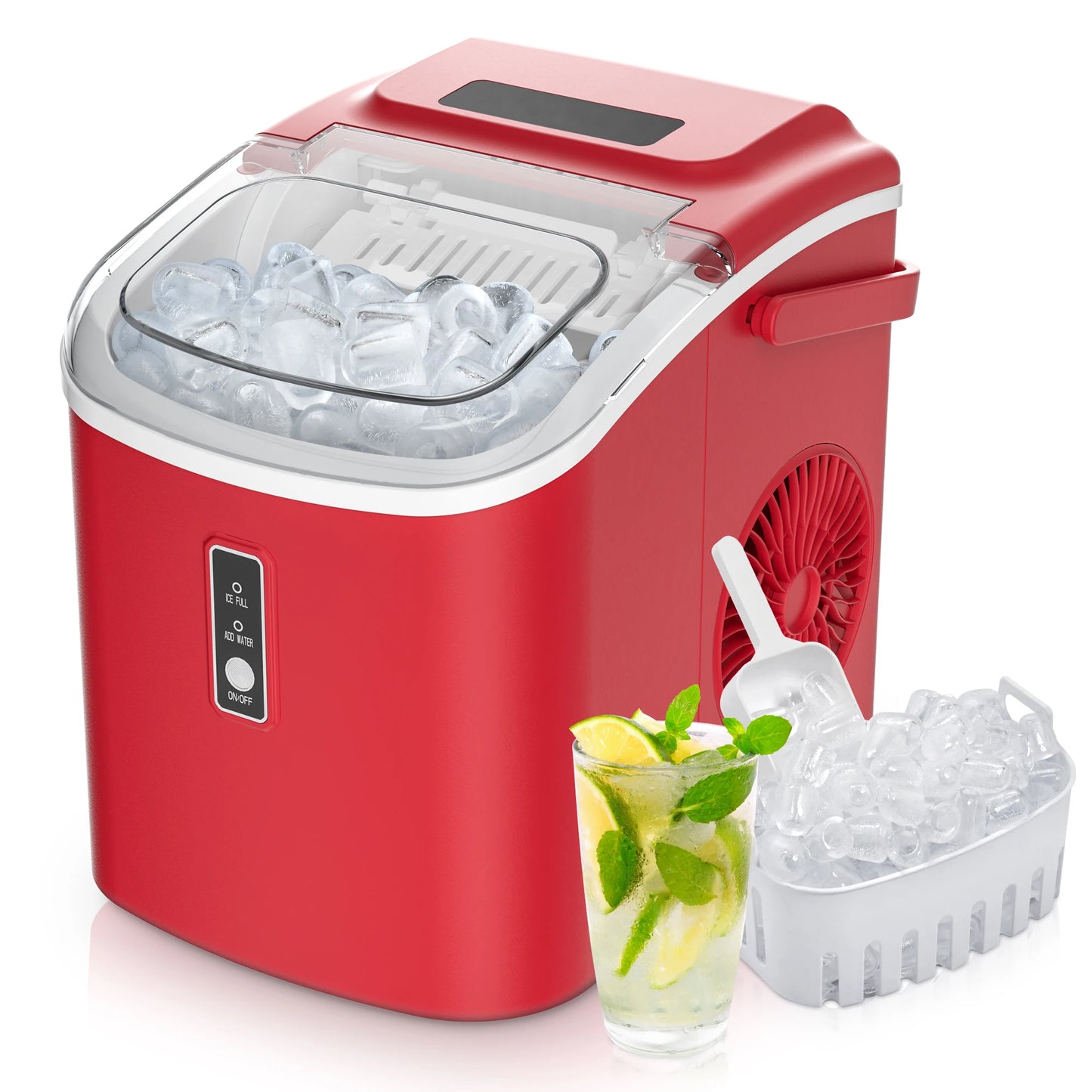 SIMZLIFE Portable Ice Maker 26.5lbs per Day Bullet Ice