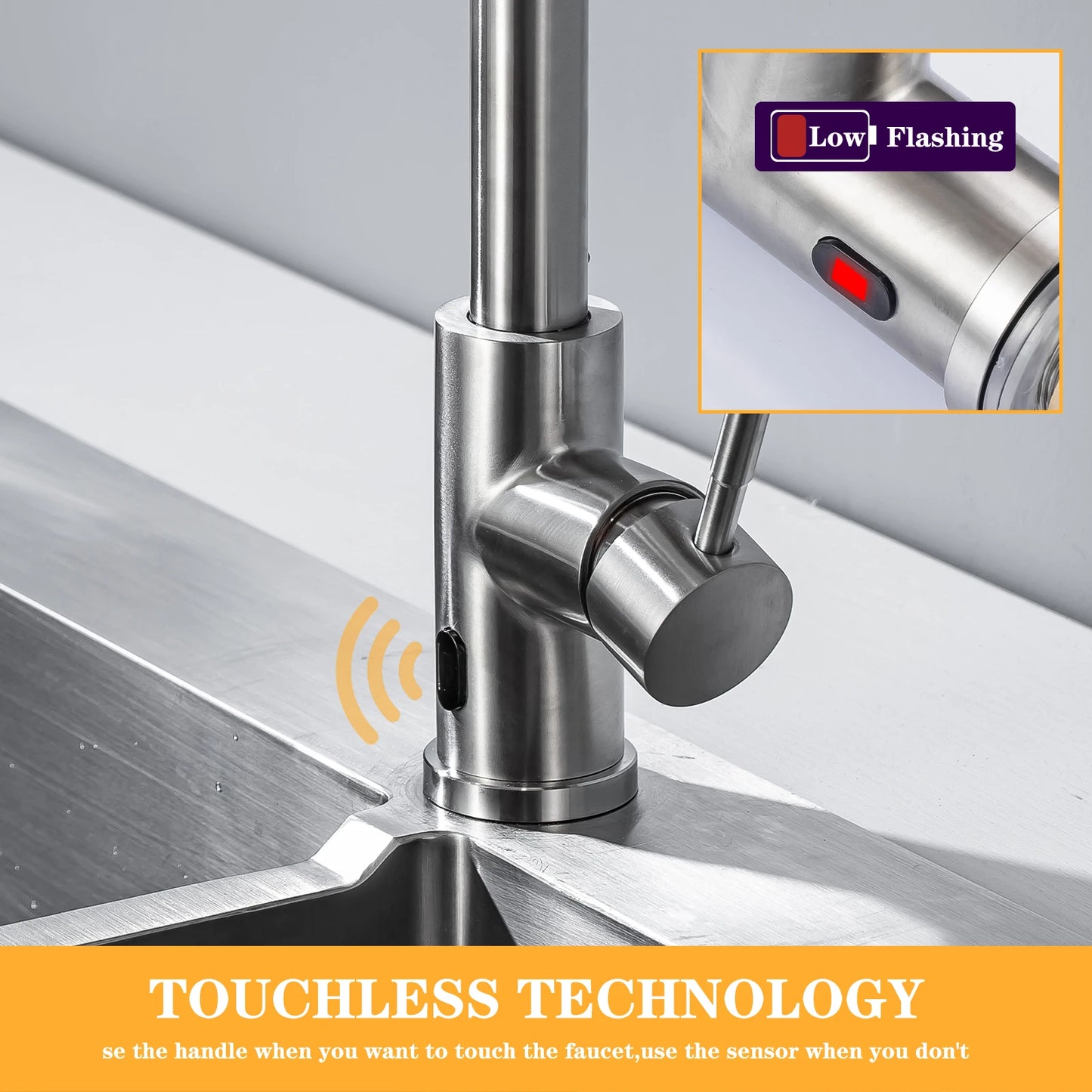 DQOK Smart Touchless Kitchen Faucet Infrared Sensor