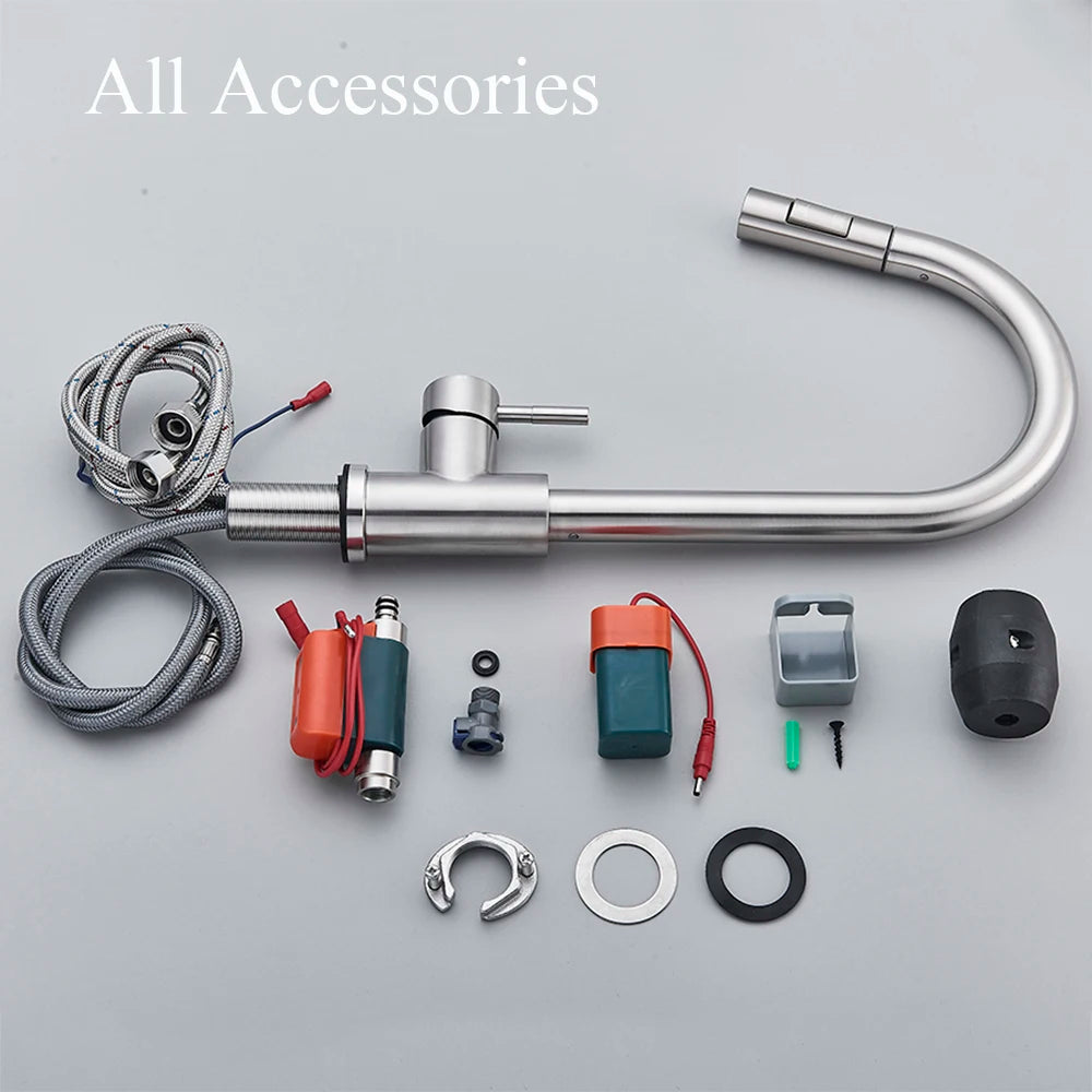 Teck Gadget Sensor Touch Kitchen Faucet With Pull Out Spout