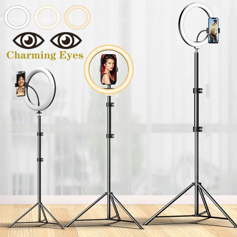 10 Inch LED Selfie Ring Light Dimmable Bi Color 3200K 5600K