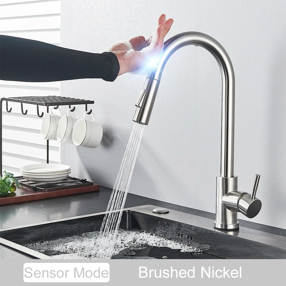 MyQualife Pull Out Sensor Kitchen Faucet With Touch Control