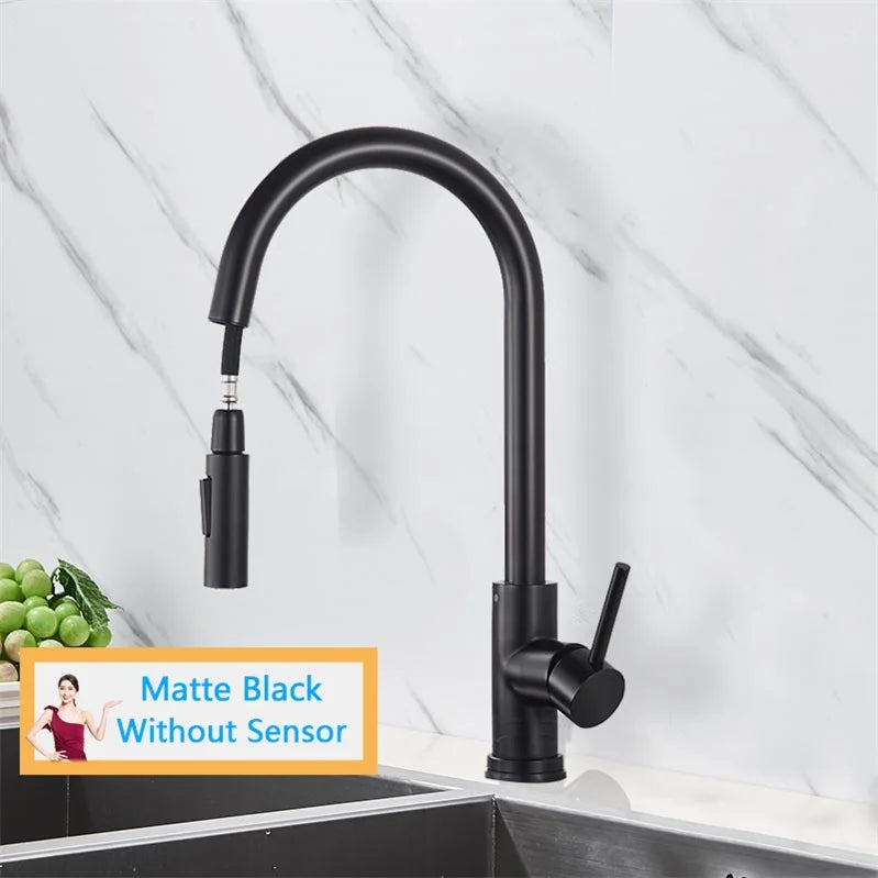Rozin Smart Touch Kitchen Faucet Brushed Gold PulloutSensor