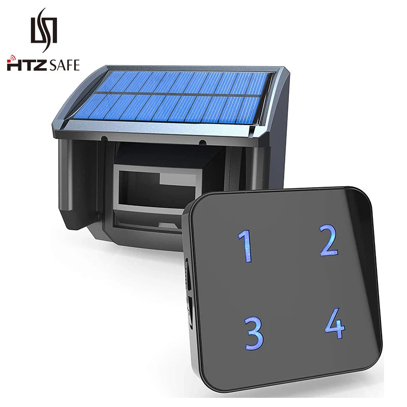 HTZSAFE Solar Wireless Driveway Alarm 400 Meters Motion Sensor