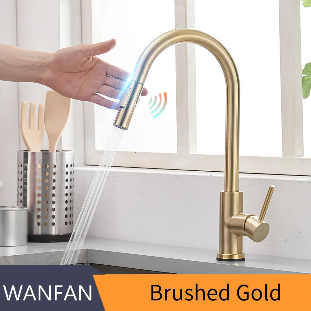 WANFAN Sensor Kitchen Faucet Inductive Touch Single Handle