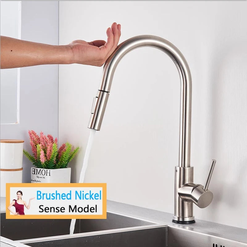 Rozin Smart Touch Kitchen Faucet Brushed Gold PulloutSensor