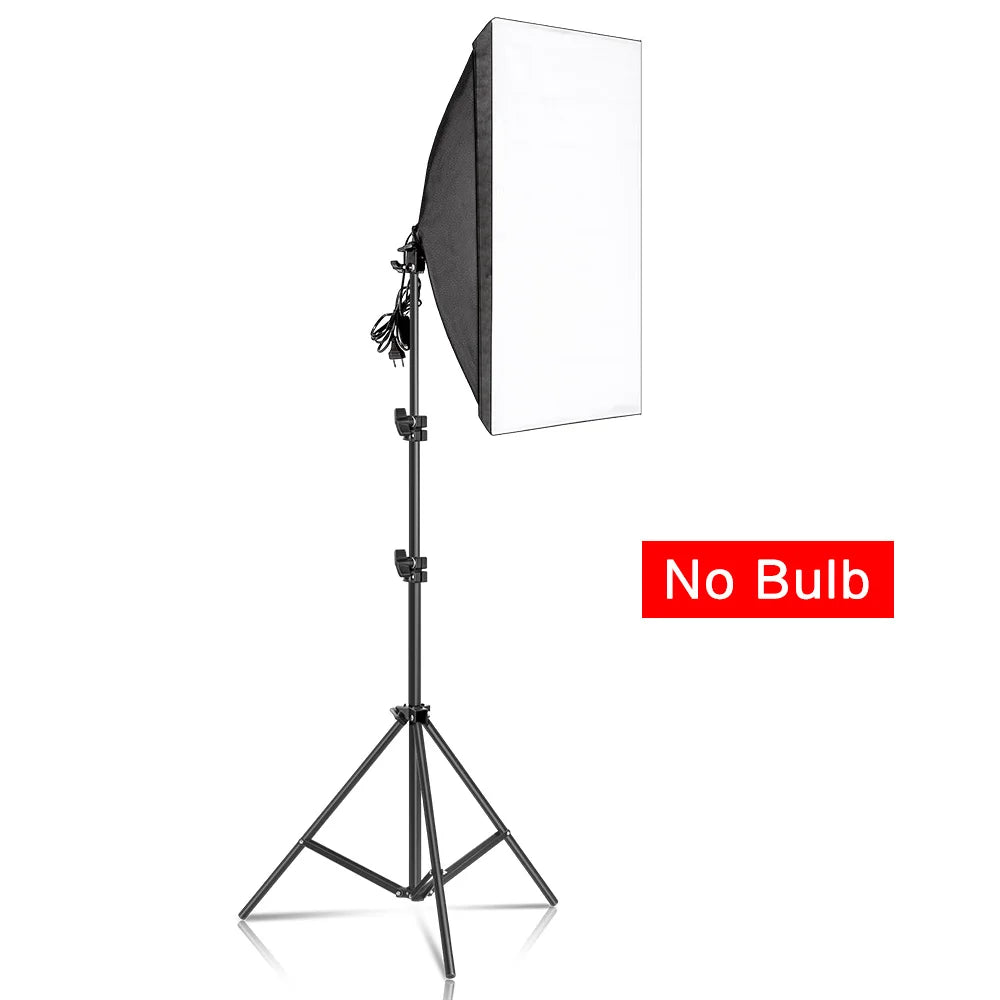 50x70cm Softbox 45W/70W Bulb Photography Studio Photo Lighting Kit Continuous Light System For Camera With  Remote Control