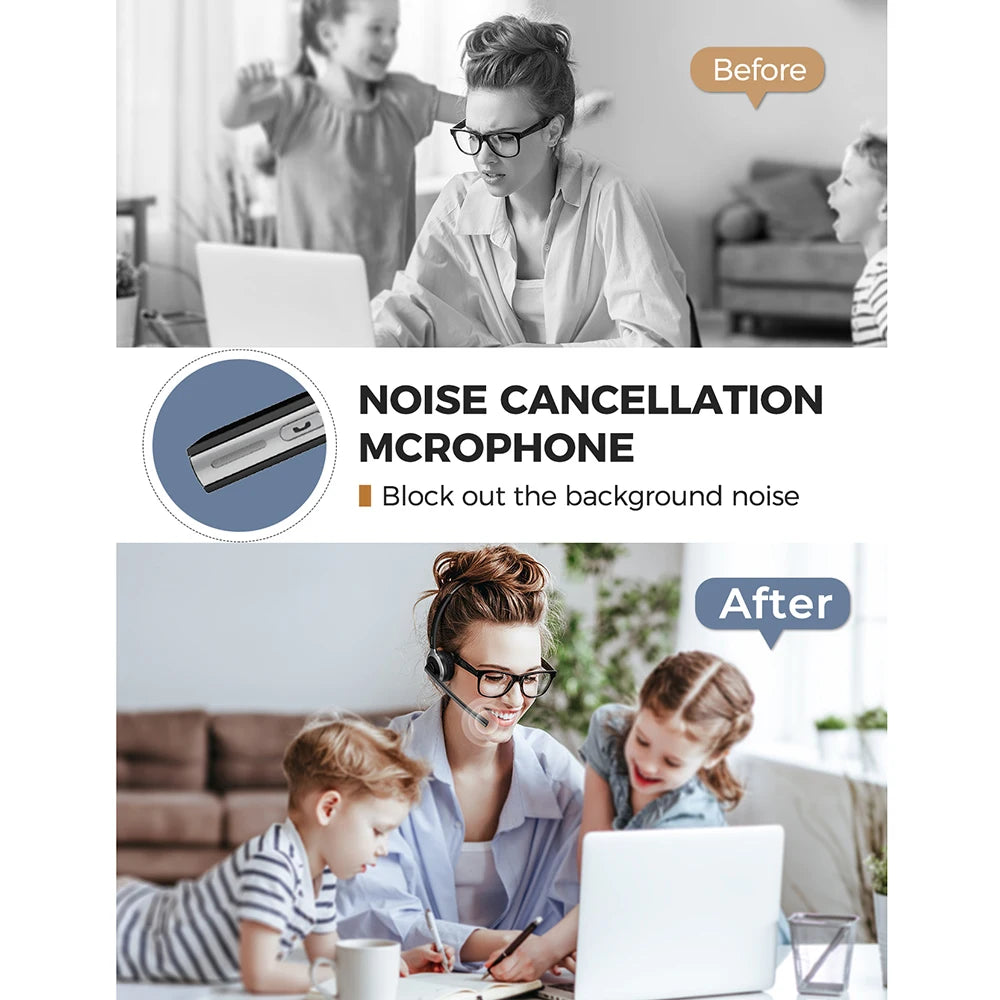 Mpow M5 Bluetooth Headset With Mic For Truck Driver