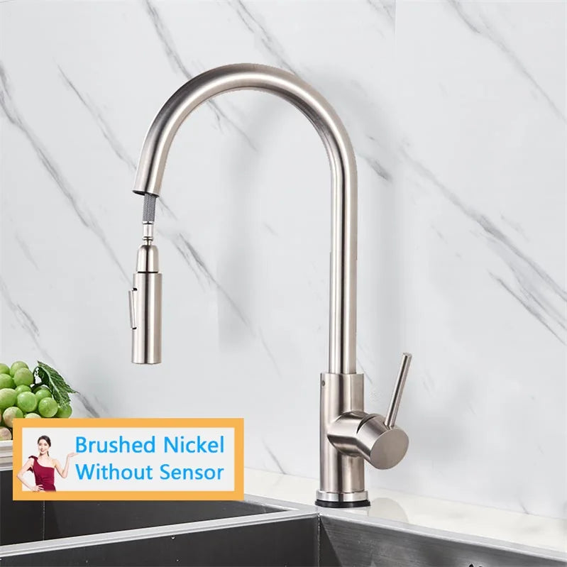 Rozin Smart Touch Kitchen Faucet Brushed Gold PulloutSensor