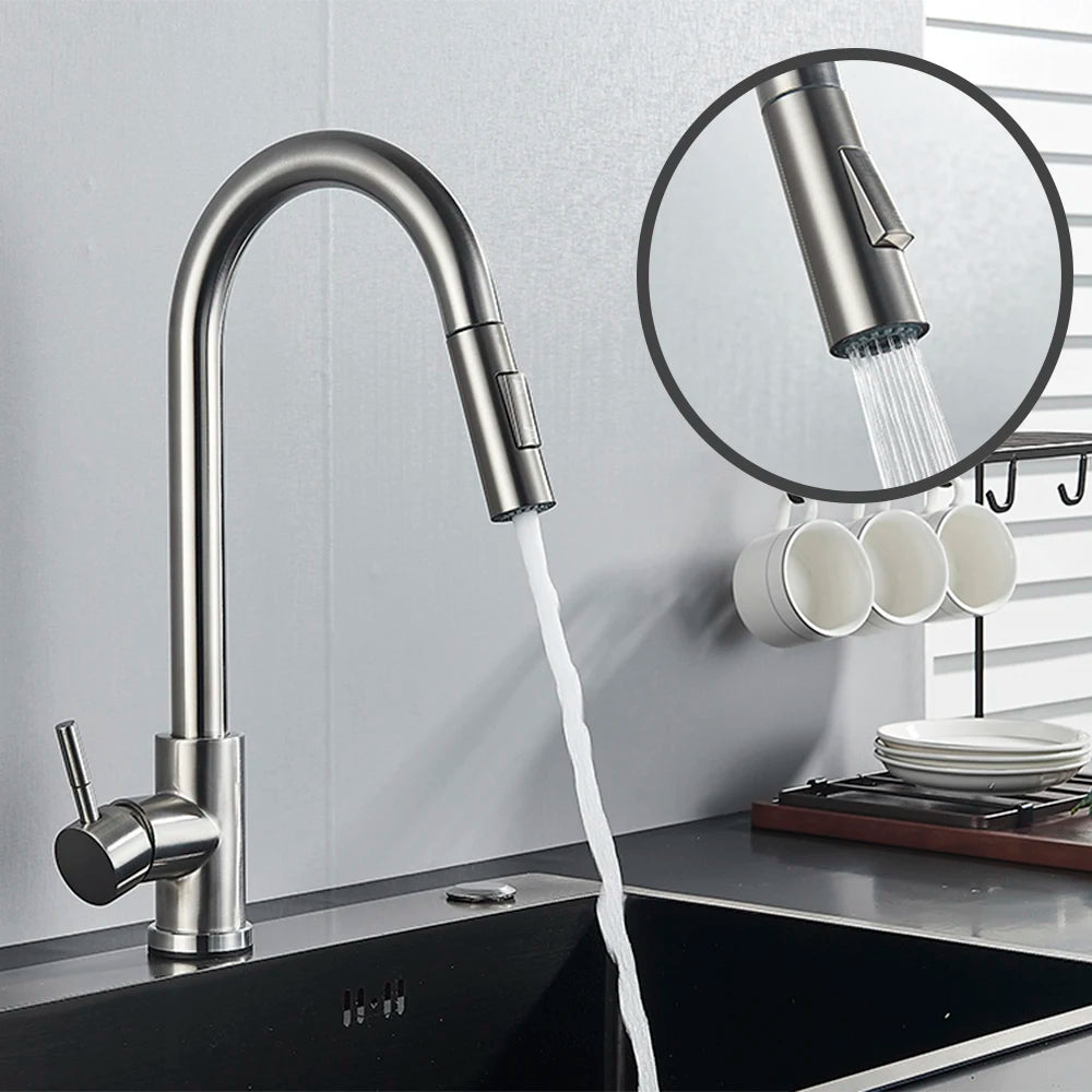 Teck Gadget Sensor Touch Kitchen Faucet With Pull Out Spout