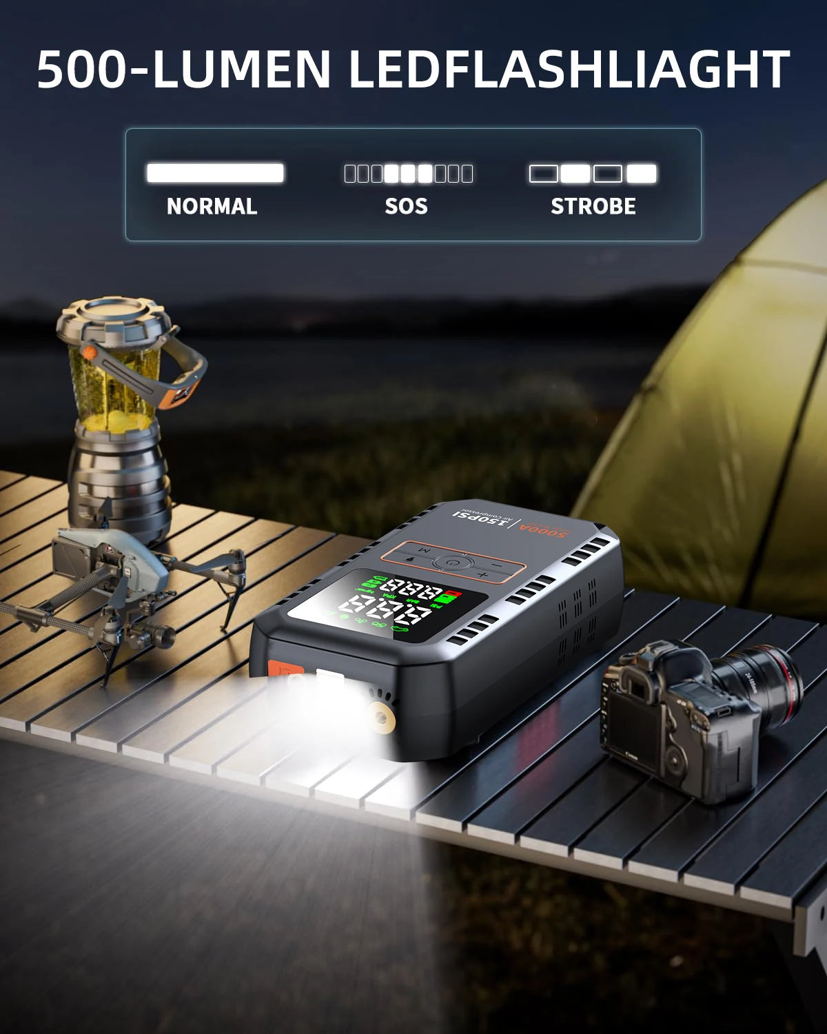 PAIVIROKU 4-In-1 Car Jump Starter With Air Compressor