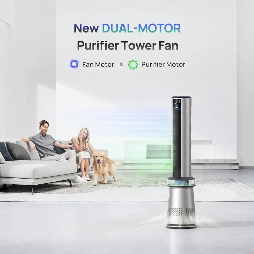 2 In 1 Air Purifier Tower Fan Bladeless HEPA Filter