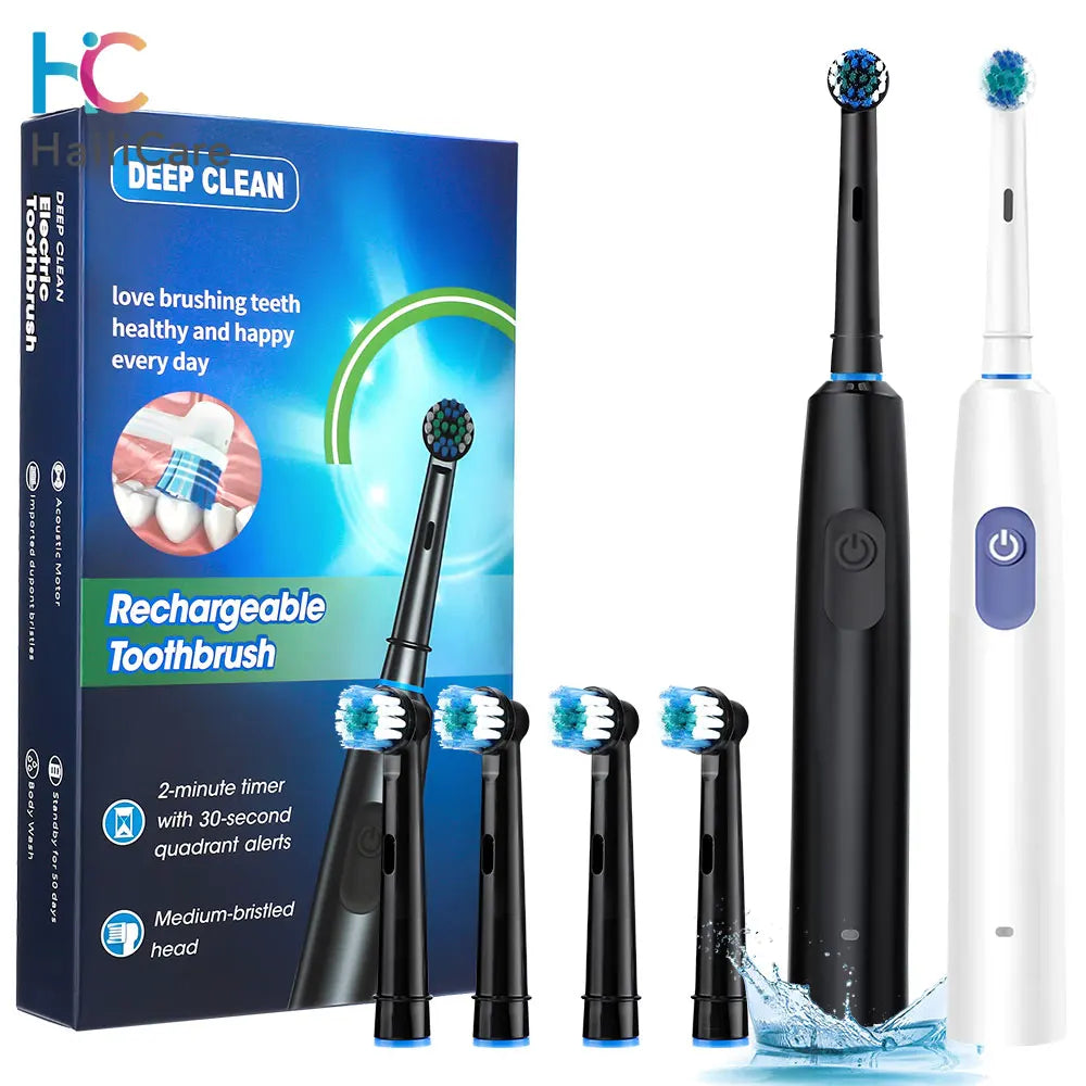AFDEAL Smart Rotating Electric Toothbrush With 4 Heads