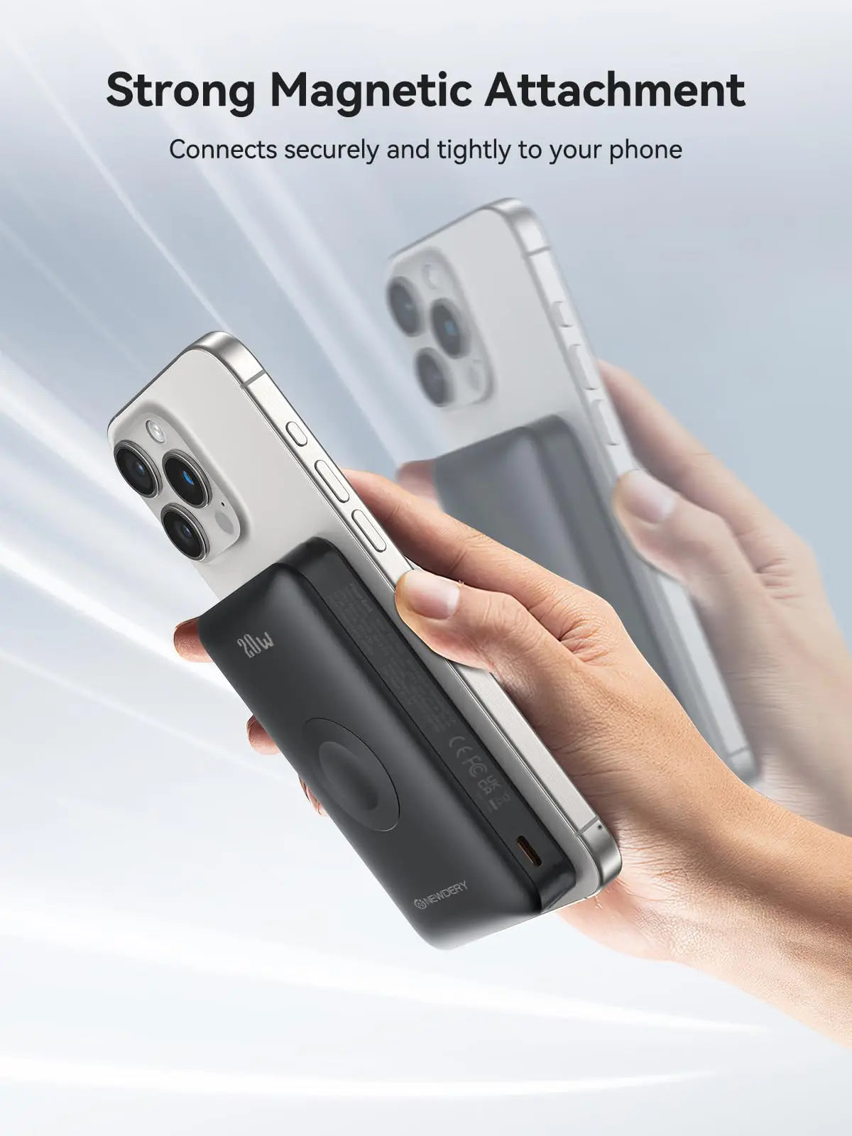 Newdery 10000mAh Magnetic Wireless Power Bank For Watch