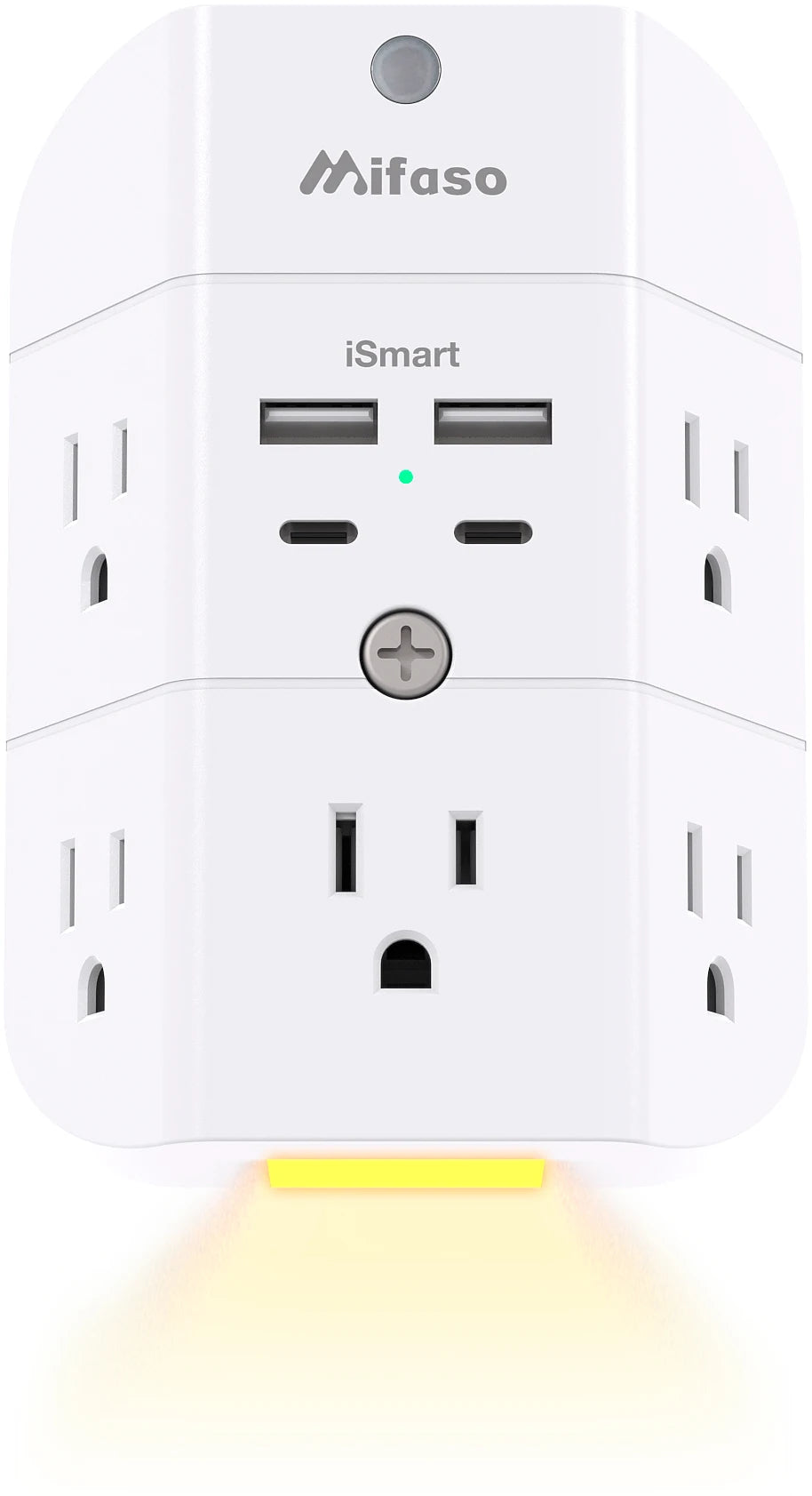 Mifaso Night Light Surge Protector 5 Outlet USB Charger