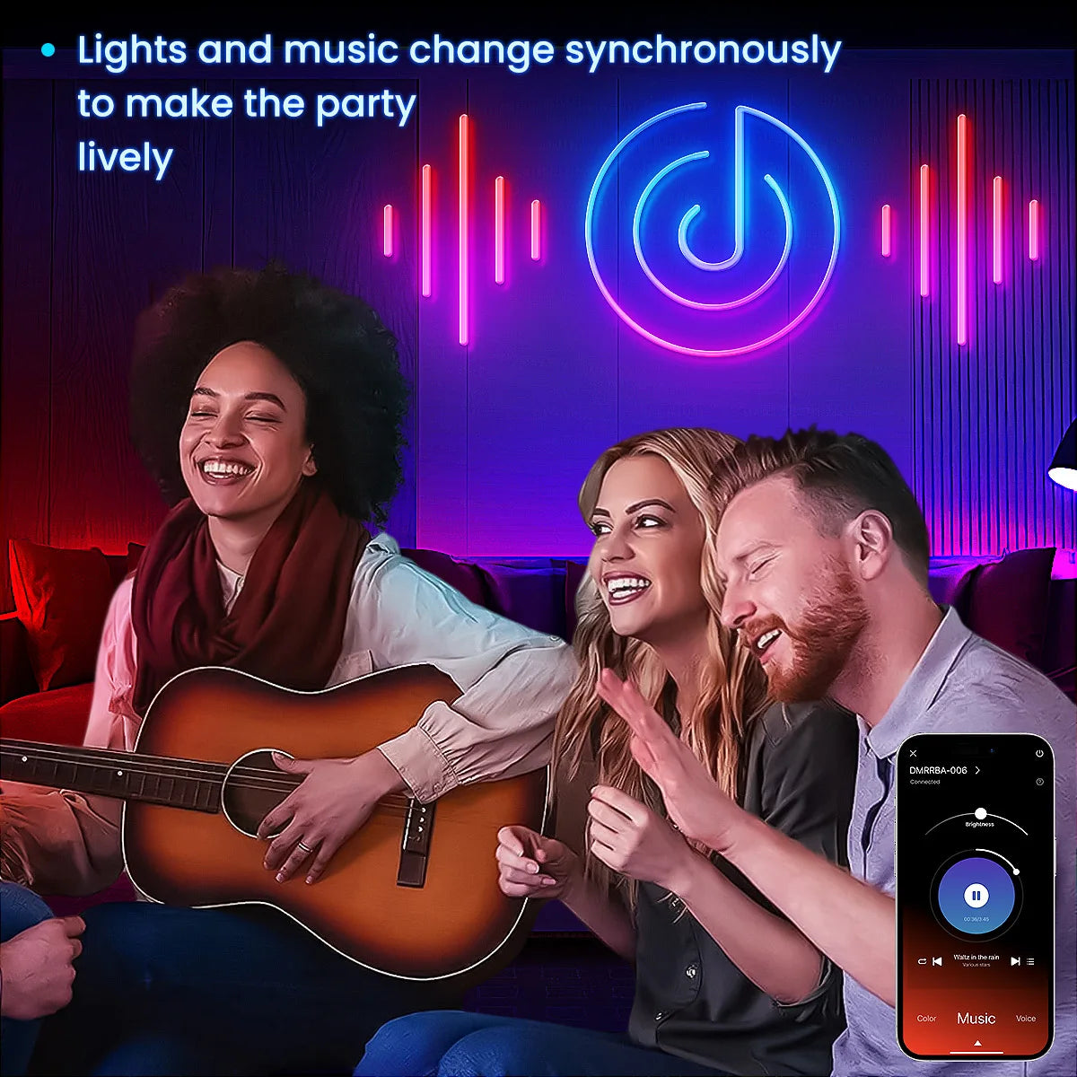 Neon LED Rope Lights Bedroom RGB Strip With Remote App