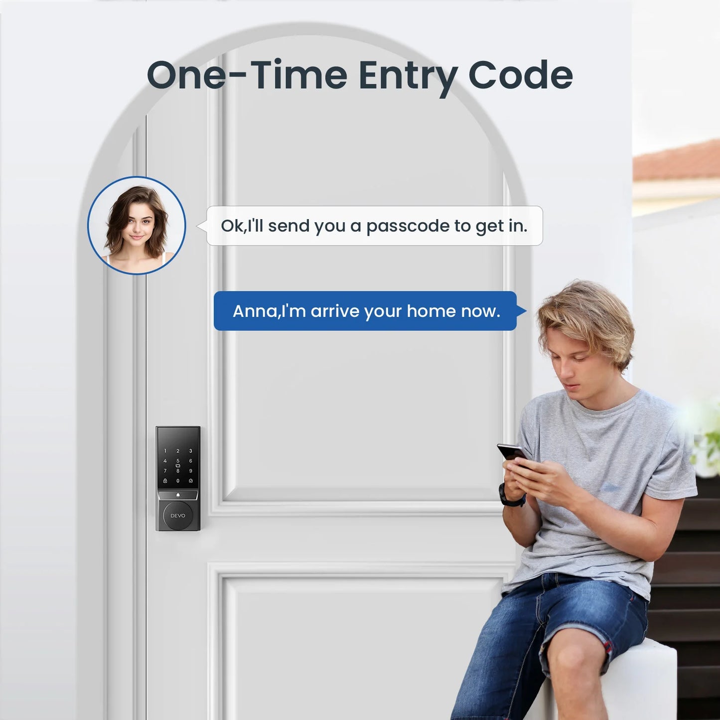 Smart Door Lock Keyless Entry Doorbell App Control Bluetooth