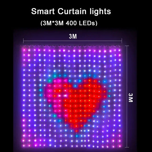 GCTECHING 400 LED Smart Curtain Lights With App Control