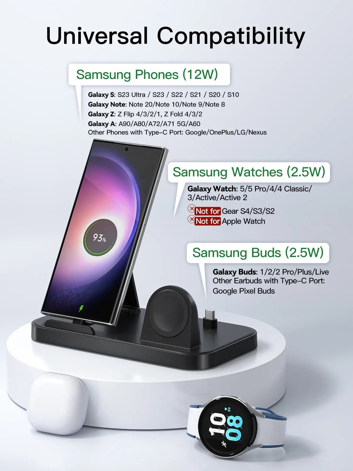 3 in 1 Samsung Galaxy Phone and Watch Wireless Charger