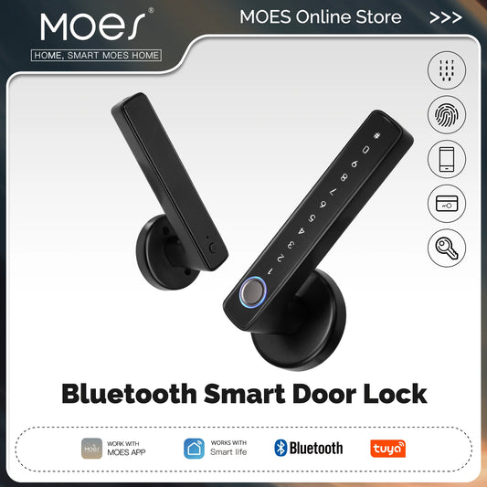 MOES Tuya Bluetooth Fingerprint Door Lock APP Remote Unlock