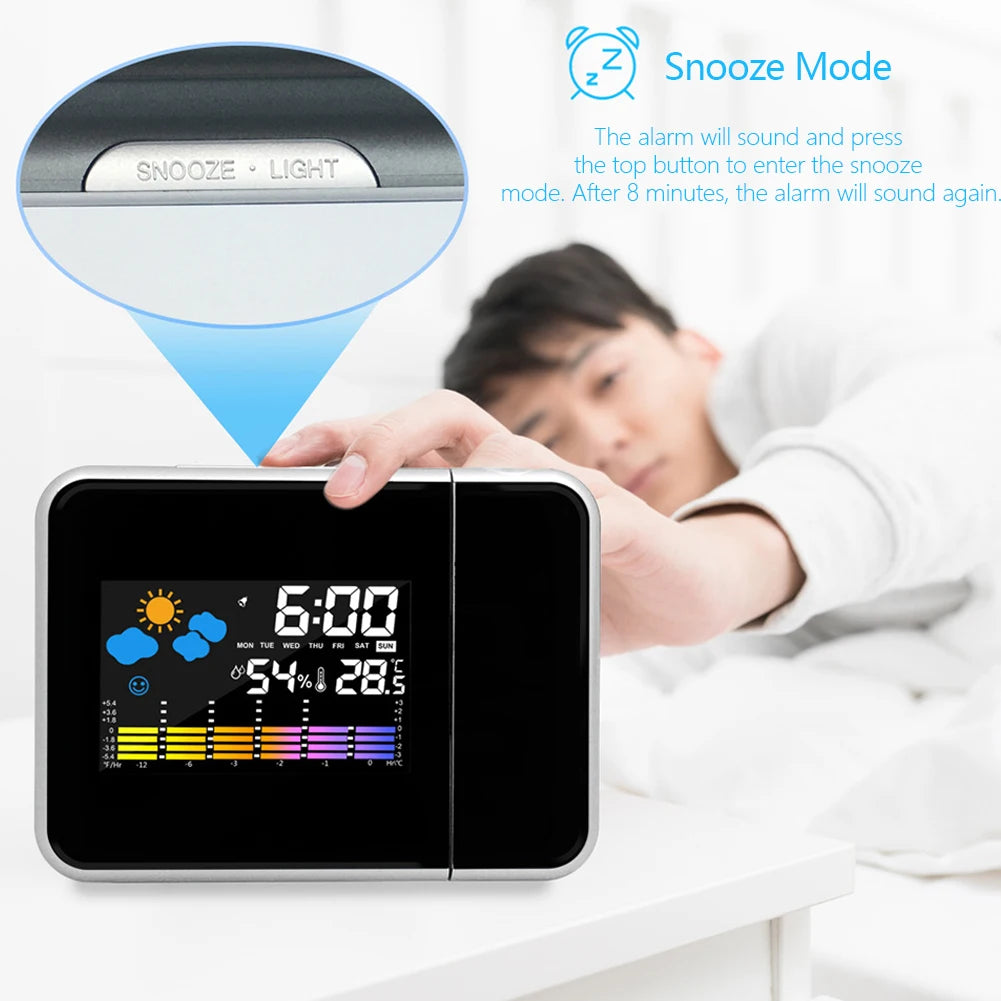 APWIKOGER Smart Alarm Clock With Night Backlight Projector