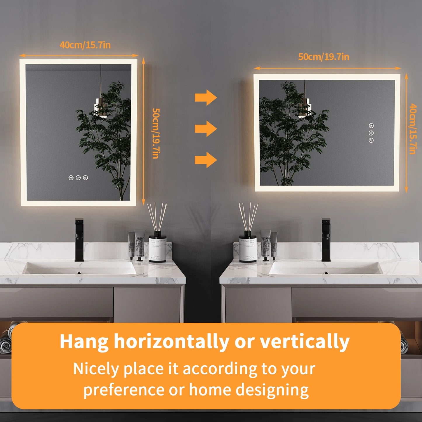 Led Bathroom Mirror With Anti Fog And Memory Function